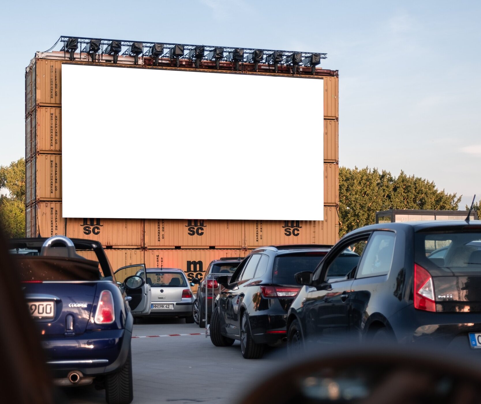 cars at drive-in theater